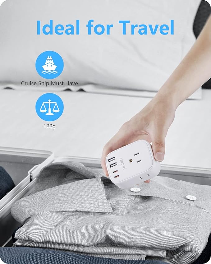 LENCENT 2 Pack US to UK Ireland Travel Plug Adapter,Grounded Type G Adapter For Travel with 4 Outlets 4 USB Ports (2 USB C), Power Plug for USA to Dubai Scotland British London England Hong Kong