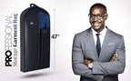 Luxury Storage Garment Bag for Men Suit, Long Women Dress, Tuxedo, Uniform | 47 Inch + 5 Inch Side Gusset | Hanging, Breathable, Foldable Clothes Cover and Protector