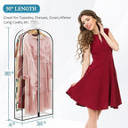 50" All Clear Garment Bags for Hanging Clothes, 4" Gusseted Suit Bags for Closet Storage, Plastic Garment Covers with Zipper for Coats, Jackets, Shirts, 4 Packs