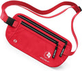 VENTURE 4TH Money Belt for Travel – Slim Hidden Under-Clothes RFID Blocking Anti-Theft Passport Holder & Travel Wallet Pouch for Men & Women to Protect Cash, Cards & Documents (Red)