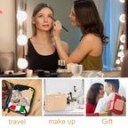Queboom Travel Makeup Bag Cosmetic Bag Makeup Bag Toiletry bag for women and men (Beige)