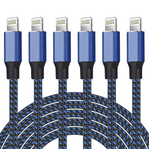 iPhone Charger [Apple MFi Certified] Lightning Cable 6PACK-3/3/6/6/6/10 FT Nylon Braided iPhone Charger Cord High Speed Cord for iPhone 14/13/12/11 Pro Max/XS MAX/XR/XS/X/8/7/Plus/6S/6/iPad