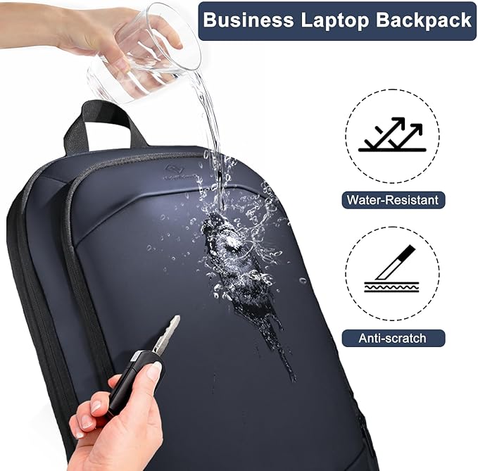 Business Backpack 17 Inch Slim Expandable Waterproof Travel Laptop Backpacks with USB Charger Port Anti-Theft Lightweight Large Work Computer Bag College Laptop Backpacks Gifts for Men Women,Dark Blue
