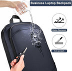 Business Backpack 17 Inch Slim Expandable Waterproof Travel Laptop Backpacks with USB Charger Port Anti-Theft Lightweight Large Work Computer Bag College Laptop Backpacks Gifts for Men Women,Dark Blue
