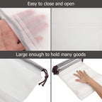 150 Pack Shoe Bags for Travel - 15.7" x 11.7" Large Clear Drawstring Bags - Waterproof Shoe Storage Dust Bags for Packing, Organization, Traveling