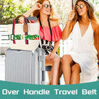 Slohif Luggage Straps for Suitcases Travel Belt Accessories Luggage Connector Identifiers Over Handle with Buckle Unique Nylon Adjustable Strap for Sleeping Bag Car Seat Green(2 Pack)