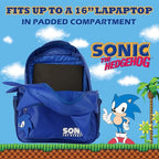 AI ACCESSORY INNOVATIONS Sonic Backpack for Boys & Girls, Bookbag with Adjustable Shoulder Straps & Padded Back,16 Inch Schoolbag with 3D Features, Blue