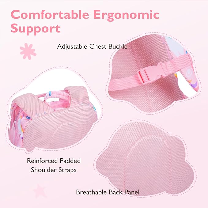 mommore Clear Backpack for School Kids Clear Bookbag Heavy Duty 15 Inch See Through Backpack Unicorn Transparent Bag for Girls