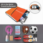 Drawstring Backpack Large Sports Draw String Bag for Women and Men (Orange)