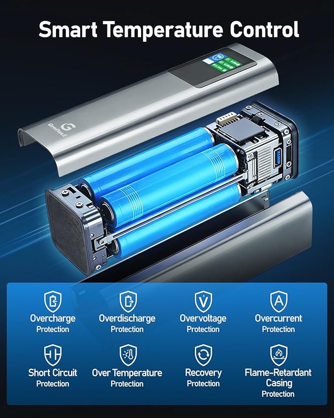 27000mAh Power Bank, 140W Laptop Portable Charger with PD 3.1 Fast Charging, Smart Sisplay, 99Wh Battery Bank for MacBook Pro/Air, iPad Pro, iPhone17/16 Series, Samsung and More(Silver Gray)