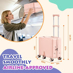 smilesun Kids Ride-On Luggage, 20" Hardshell Carry-On Suitcase with 6 Spinner Wheels, Foldable Pedal, Hidden Cup Holder & Combination Lock for Toddlers & Children (Light Pink, 20-inch)
