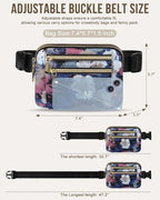 Capolo Fanny Packs for Women Fashion Waist Packs Bag with Adjustable Strap and 4 Zipper Pockets Waterproof Everywhere Crossbody Belt Bag for Workout Running Travelling(Watercolor Print)
