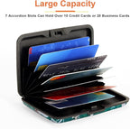 Mayski Credit Card Holder, RFID Blocking, Aluminum Alloy Hard Case, Small Mini Business Metal Wallet for Women Men, Mushroom