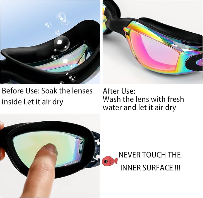 EWPJDK Swim Goggles - 2 Pack Swimming Goggles Anti Fog No Leaking For Adult Women Men