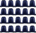 KUUQA 20Pcs Drawstring Backpack Bag Bulk Navy Blue Drawstring Bags String Backpack Sport Gym Sack Bags Foldable Storage Bag for Women Men Shopping Gym Travel Sports