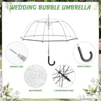 Dansydaisy 12 Pcs Wedding Favors for Guest Umbrella Gifts Bulk 52 Inch Large Dome Rain Windproof Stick Umbrellas with Thank You Tags and Rope Guest Souvenirs for Wedding Party Bridal Favors