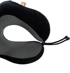 Memory Foam Travel Pillow, Neck Pillow with 360-Degree Head Support, Comfortable Ideal for Sleeping on Airplane, Car, Train, Bus and Home Use, Comes with Storage Bag (Black)