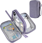 CAAORDKSO Travel Electronic Organizer Pouch Bag, Waterproof Portable Electronic Accessories Storage Multifunctional Case for USB, Cable, Cord, Charger, Phone, Power Bank, Earphone (Purple, Large)