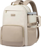 LOVEVOOK Laptop Backpack for Women with Pouch Pocket for Large Capacity Cup,15.6 Inch Laptop Computer Bag Travel Backpack Purse,Waterproof Work Business Backpack College Teacher Bags,Beige-Khaki