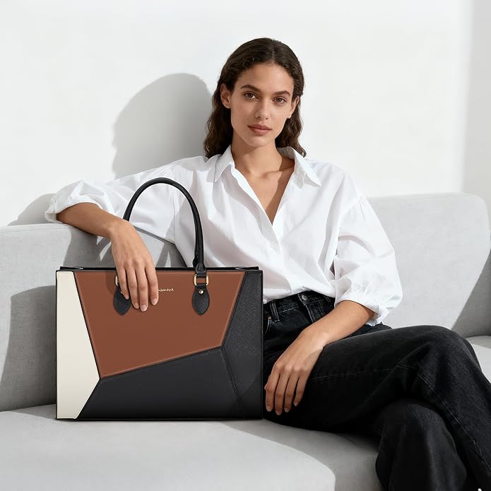 RAINSMORE Laptop Tote Bag for Women 15.6 Inch Large Women Work Bags Waterproof Business Office Teacher Bag Computer Briefcase