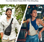 LATMAP Sling Bag For Women Faux Leather Small Casual Daypack Backpack Fanny Pack Crossbody Chest Bags Purse