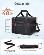 TOURIT Soft Sided Cooler Bag Insulated 30/48/60 Cans, Large Collapsible & Leakproof Ice Chest for Picnic, Beach, Camping, Travel