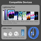 2Pack Blue Fast Charger Cable 10ft [Apple MFi Certified], USB Type C to Lightning Cable 10 Foot for Apple iPhone 14 13 12 Pro XR XS Max X 8 Plus