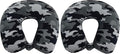 Wolf Essentials Adult Cozy Soft Microfiber Neck Pillow, Compact, Perfect for Plane or Car Travel, Black Camo (Pack of 2)