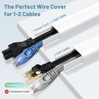 Wire Covers for 2 Cords, 68in Wire Hider on Wall Mounted, Beige Cord Cover Kit, Cable Cover Paintable, Cable Concealer for Extension Cord, Ethernet Cable, Speaker Wire Hider, 4X L17in W0.7in H0.4in