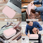 FYY Electronic Organizer, Large Travel Cable Organizer Bag Pouch Electronic Accessories Carry Case Portable Waterproof Double Layers All-in-One Storage Bag for Cable, Cord, Charger, Phone, Light Pink