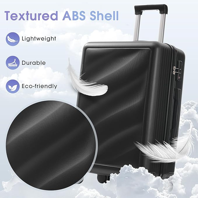 Luggage Sets 3 Piece with Double Spinner Wheels, Carry on Hardshell ABS Suitcases Set with TSA Lock, Lghtweight Checked Luggage for Different Travelling (Bronze Golden, 20"/24"/28")