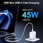 45W USB C iPhone 17 16 Pro Max Charger Block Type C iPhone 16 17 Super Fast Charger with 10 FT Long Type C Fast Charging Cable Cord for iPhone 17 Pro Max/17 Pro/iPhone Air/17/16//16 Pro Max/15/Samsung