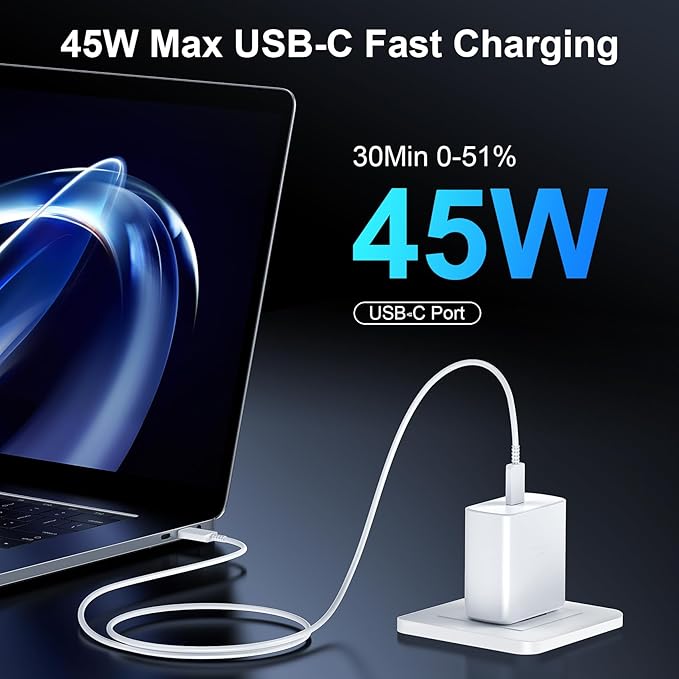 45W USB C iPhone 17 16 Pro Max Charger Block Type C iPhone 16 17 Super Fast Charger with 10 FT Long Type C Fast Charging Cable Cord for iPhone 17 Pro Max/17 Pro/iPhone Air/17/16//16 Pro Max/15/Samsung