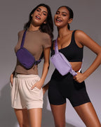 YOSHUYUKI Cross Body Fanny Packs for Women Fashion Waist Bag Pouch Nylon Small Travel Crossbody Bags Mini Purse Everywhere Belt Bag Bum Bag Adjustable Strap for Workout Running Hiking Lavender Fog