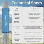 Yuclet 5 Pack Personal Water Filter Straw for Drinking Survival, 0.1-Micron Portable Water Purifier Straw Filters for Camping, Hiking, Travel, Backpacking & Emergency Preparedness