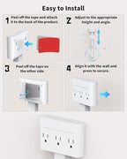 Outlet Extender Stick with 360° Swivel, Wall Plug Power Socket with 3 Outlets & 4 USB Ports(2 USB C), Extends 16"-26", Access Hard-to-Reach Outlets, Use Behind Couches, Nightstands, Desks, and More