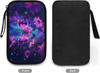 Purple Floral Butterfly Print Electronic Organizer Travel Universal Accessories Storage Bag Portable for Hard Drives, Cables, Memory Sticks, Charger, Phone, USB, SD Cards