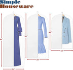Simple Houseware 40/50/60-Inch Clear Garment Bags with Zipper for Suits, Dresses, Costumes, Uniforms - 10 Pack
