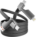 4 in 1 Charging Cable Fast Charging 65W, USB C Cable 4-in-1 USB Multi Charging Cable with E-Mark Chip, Multiple iPhone Charger Cord for iPhone 17-12 Series/Pad/Android/Tablets More, Carplay Cable(4FT)