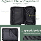 3 Piece Luggage Set, Hardside Suitcase with Spinner Wheels, TSA Lock & Expandable Hard Shell, Carry on and Checked Luggage for Travel, Maletas de Viaje for Men & Women(Green 3 Sets, 20/24/28")