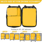 Gonex Compression Packing Cubes, 4pcs Expandable Storage Travel Luggage Bags Organizers (Apricot)
