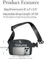 YOSHUYUKI Fanny Pack Crossbody Bag Trendy Waterproof Small Sling Cross Body Purse for Women Men Fashion Waist Packs Mini Belt Bag Pouch Chest Bum Bag Lulu Dupes for Travel Vacation Running Black Camo