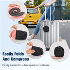 Cirorld Neck Pillow for Traveling, Travel Pillows for Airplanes,100% Pure Memory Foam Travel Neck Pillow, Adjustable Flight Pillow, Portable Plane Accessories with Eye Mask, Earplugs, Carry Bag