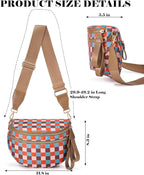 Black and White Checkered Crossbody Bag Bum Bag for Women,Spacious Checkered Purse Fanny Packs Belt Bag