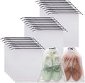 DIOMMELL Set of 24 Transparent Shoe Bags for Travel Large Clear Shoes Storage Organizers Pouch with Rope for Men and Women