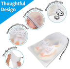 COIDEA, Waterproof Travel Drawstring Shoe Bags for Packing, Storage, Travel Essentials for Men and Women, 15.7 x 11.8 inches, Clear, 5 pieces