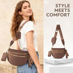 Cross Body Bag for Women Bum Bag Checkered Belt Bags Fanny Packs for Girls Travel Purse Fashion Waist Packs Crossbody Nylon Purse Trendy Shoulder Bags for Womens