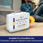 MFASCO Vehicle First Aid Kit - DOT/ANSI/OSHA Compliant - Metal - Portable & Mountable - Waterproof - First Aid Kits for Businesses, Construction, Commercial Vehicles, Workplaces - 115 Pcs