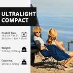 CAMEL CROWN Camping Chair Heavy Duty Backpacking Chair - Ultra-Light Folding Chair with Carry Bag, Portable Compact for Outdoor, Lawn, Hiking, Beach, Picnic