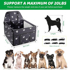 GENORTH Dog Car Seats for Small and Medium Dogs,Portable Puppy/Pet Car Booster Seat with Clip-On Leash and Mesh Window for Pet Up to 20 lbs